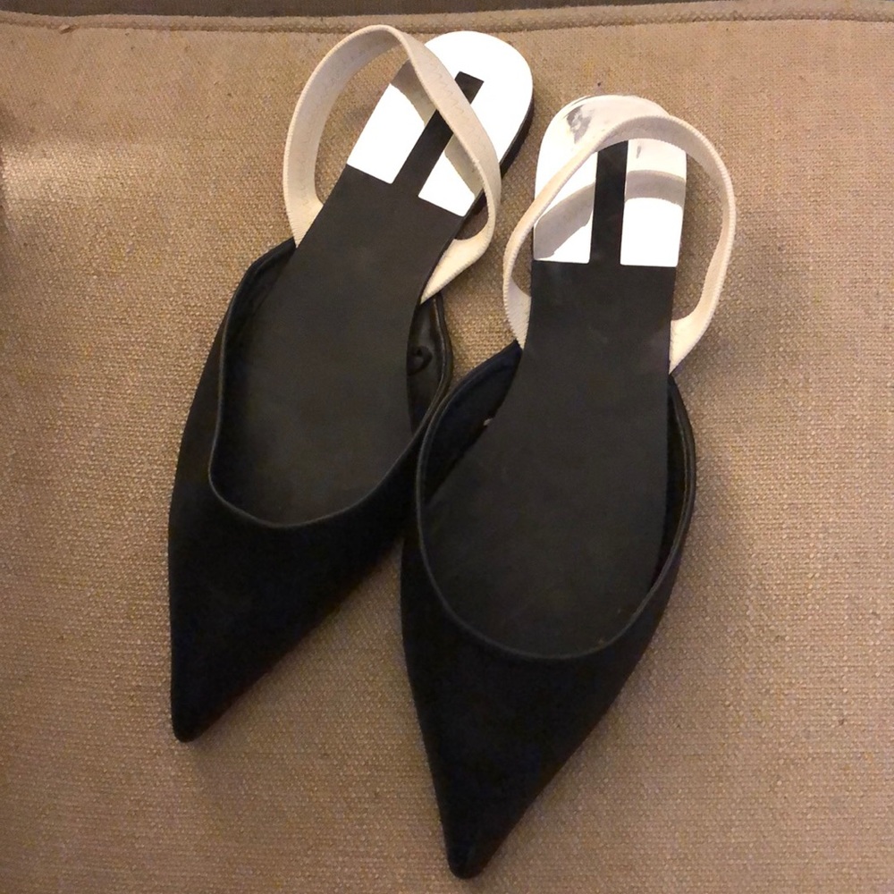 Zara black sling backs shoes